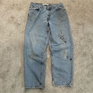 Distressed Levi’s 560 Comfort Fit Light Wash Jeans 34x32 Vintage Style